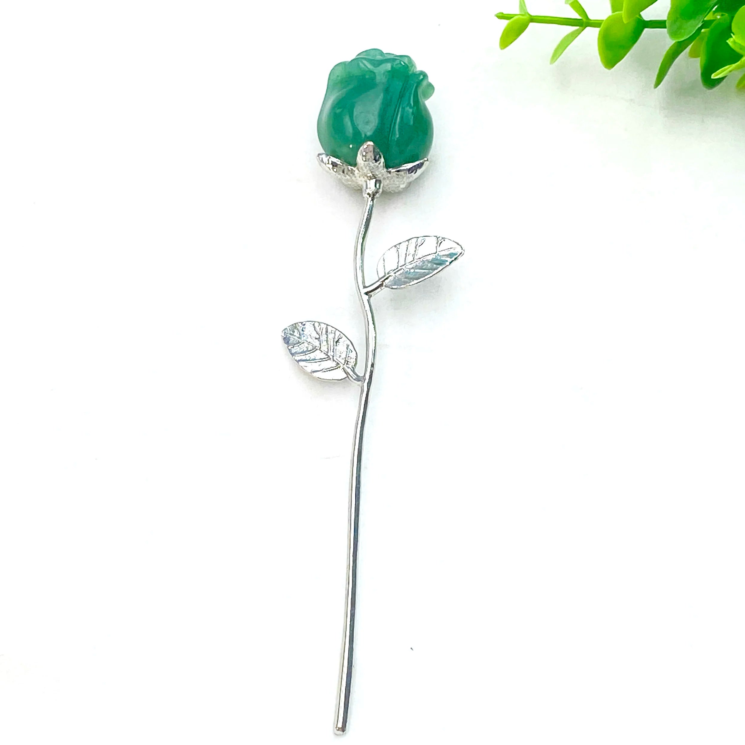 Crystal Carved Rose Flower — Natural Gemstone Rose Gift