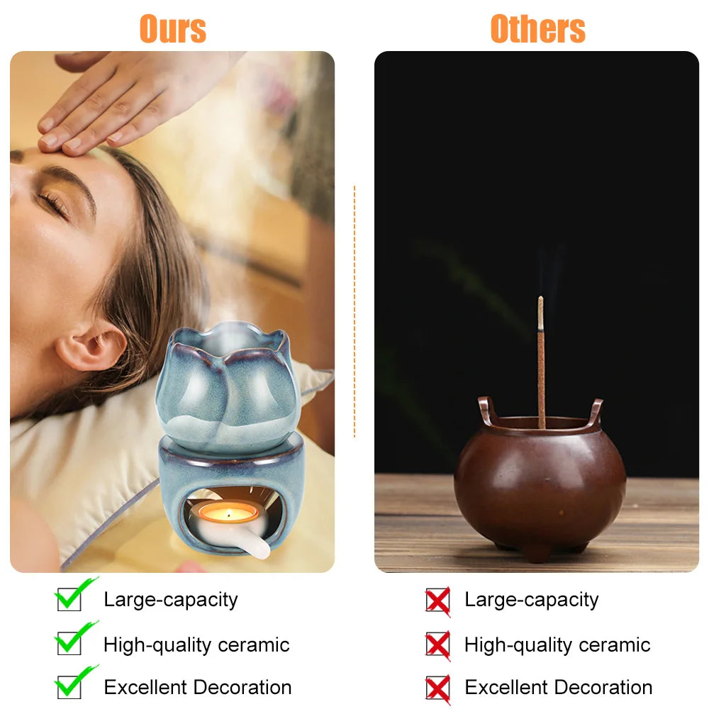 Aromatherapy Tulip Shaped Ceramic Incense Burner