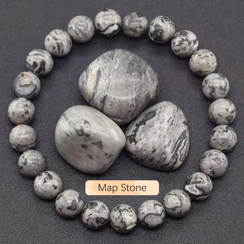 Natural Gemstone Beaded Bracelet — Healing Crystal Stretch Bracelet