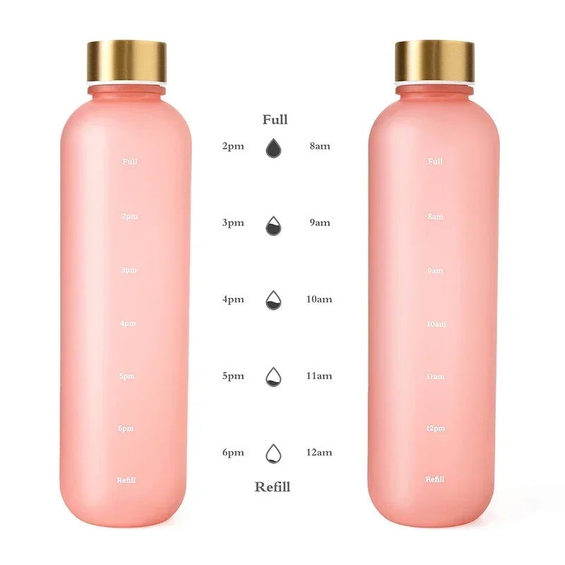 1L Time-Marker Water Bottle | Matte & Two-Tone Colors