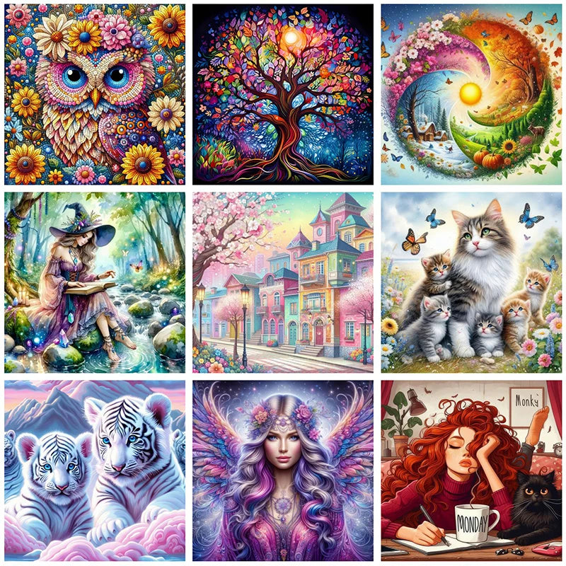 Scenic Diamond Painting Kit | Full-Drill Round Diamonds