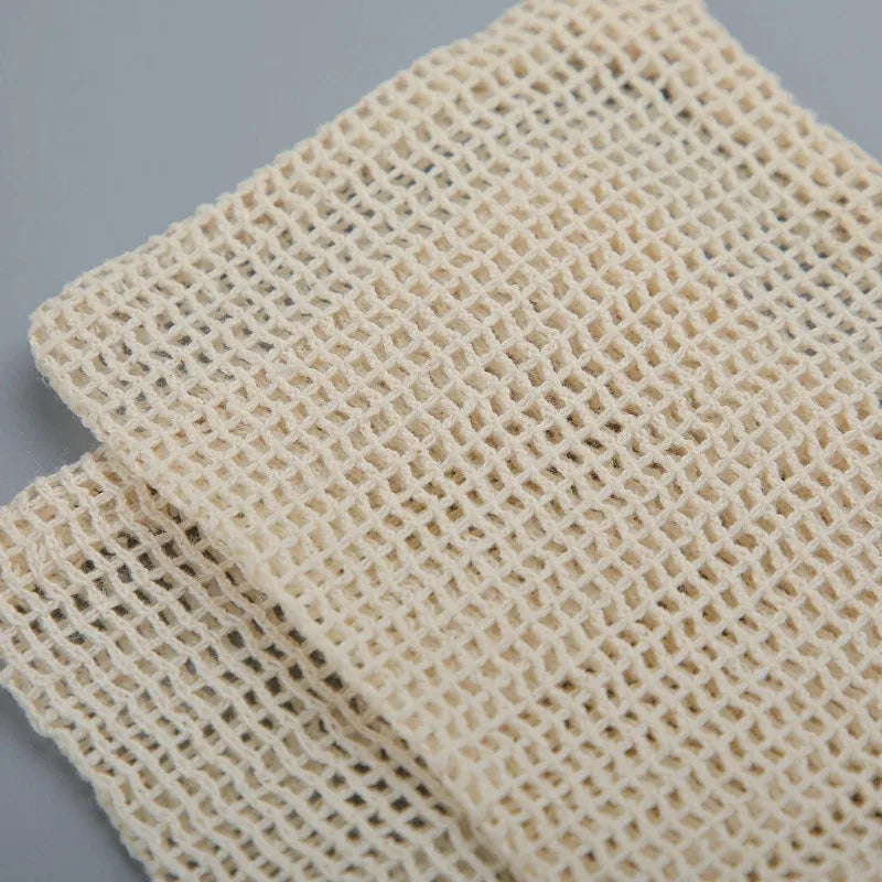 Eco-Friendly Handmade Natural Cotton Mesh Soap Pouch