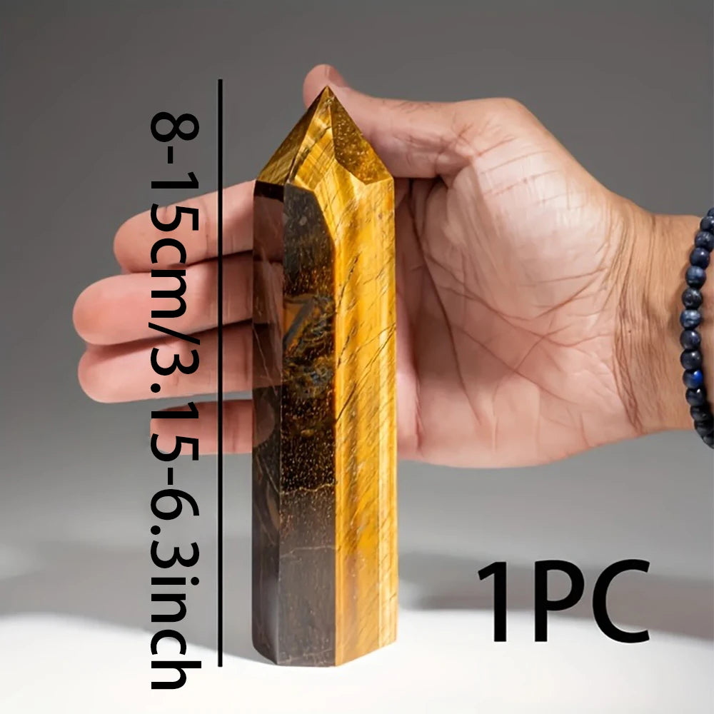 Tiger Eye Crystal Tower | Natural Stone Point Wand