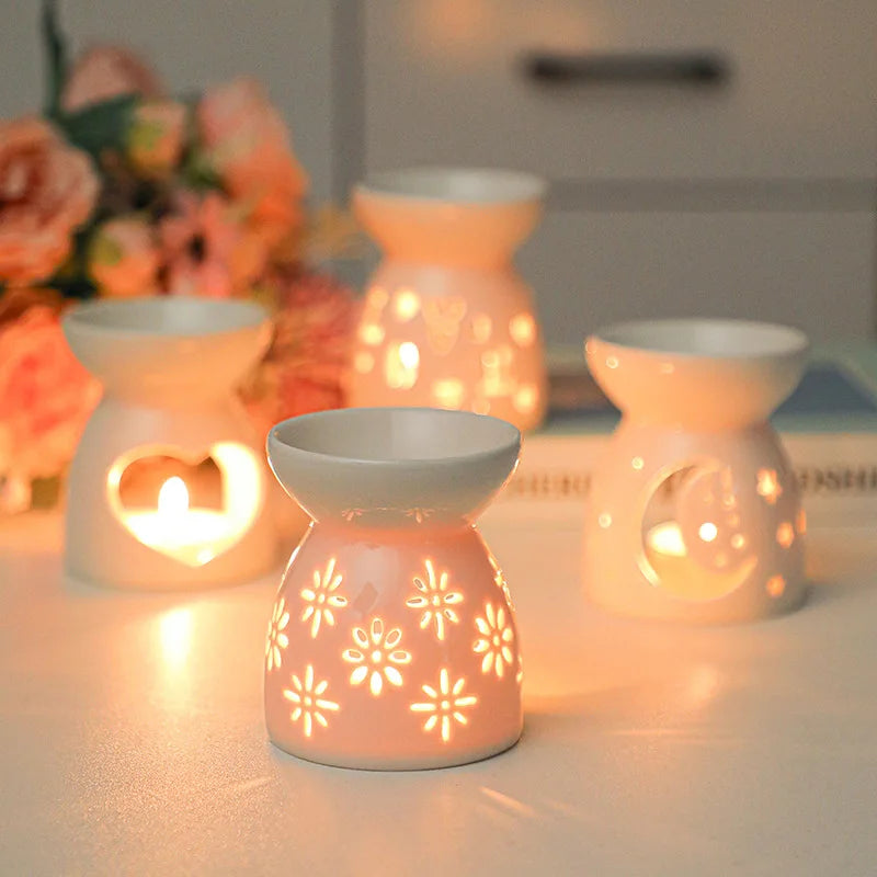 Ceramic Hollow Incense Burner & Aromatherapy Diffuser