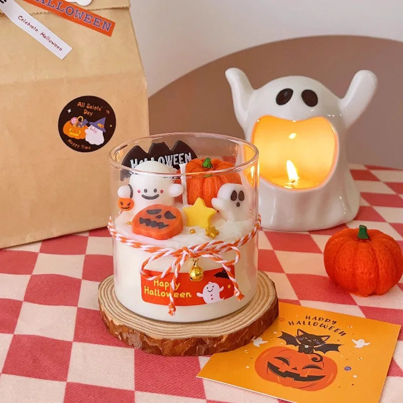 Pumpkin Spice Soy Wax Candle | Halloween & Autumn Aromatherapy | Handmade Room Decor Gift