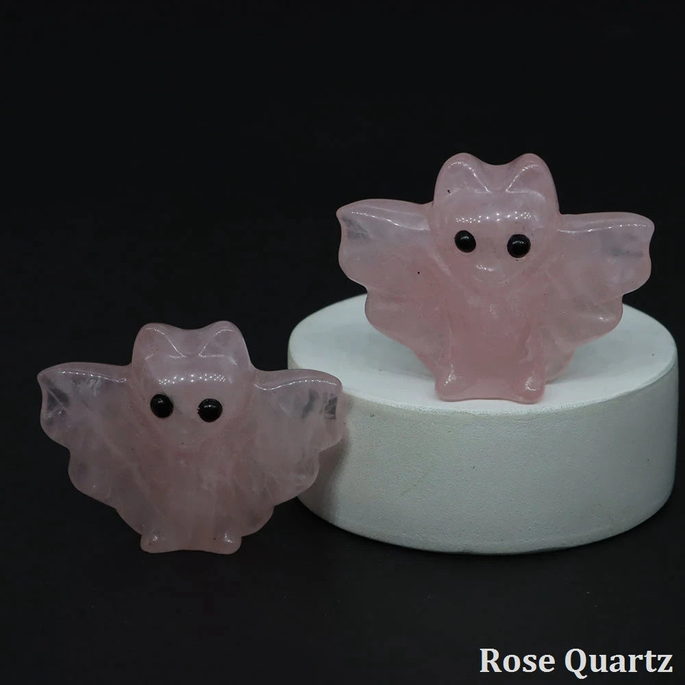 Mini Carved Crystal Bat | Stone & Opalite Options