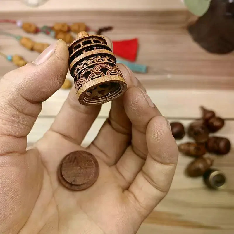 Hollow Carved Wood Aromatherapy Diffuser | Boho Fragrance Decoration
