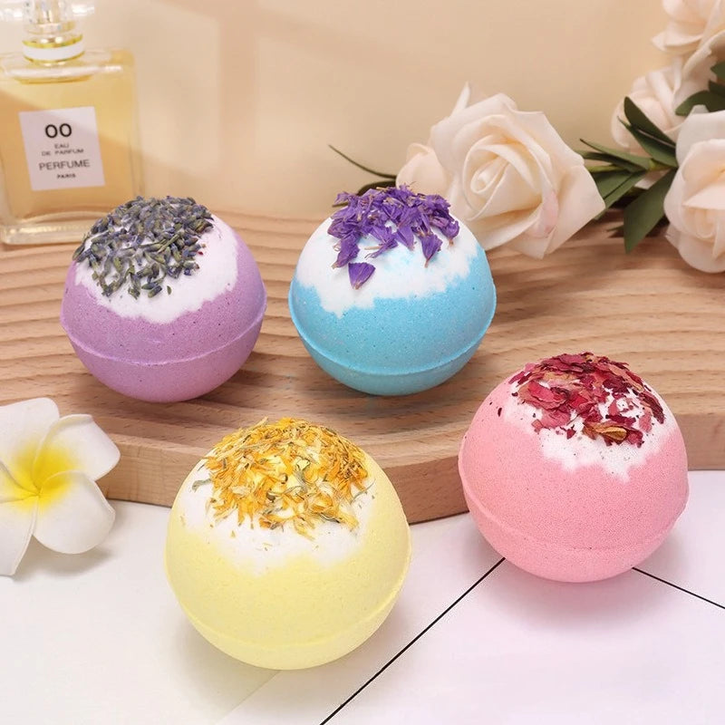 Botanical Bath Bombs with Dried Flowers & Essential Oils