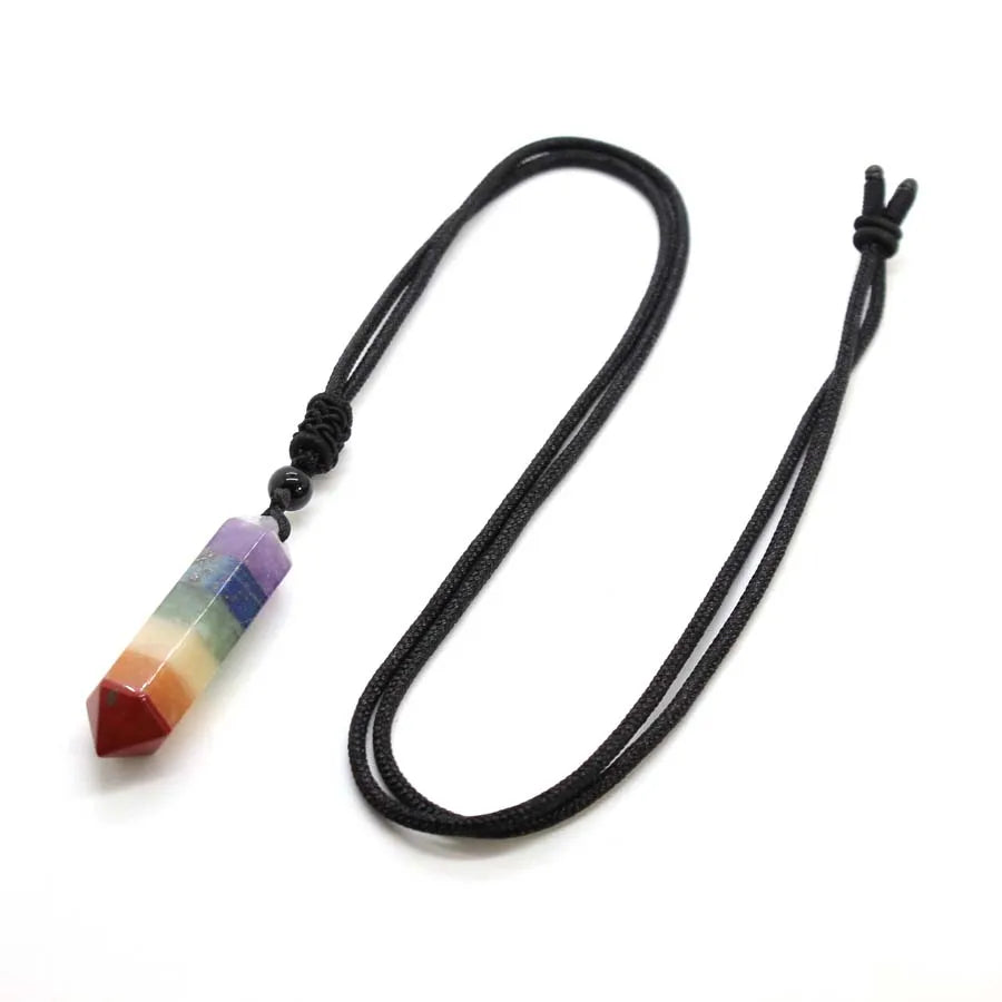 Natural Crystal Pendant Necklace | Healing Stone | 6 Sacred Shapes