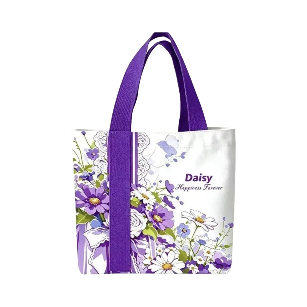 Pink Floral Canvas Shoulder Tote | Two Sizes