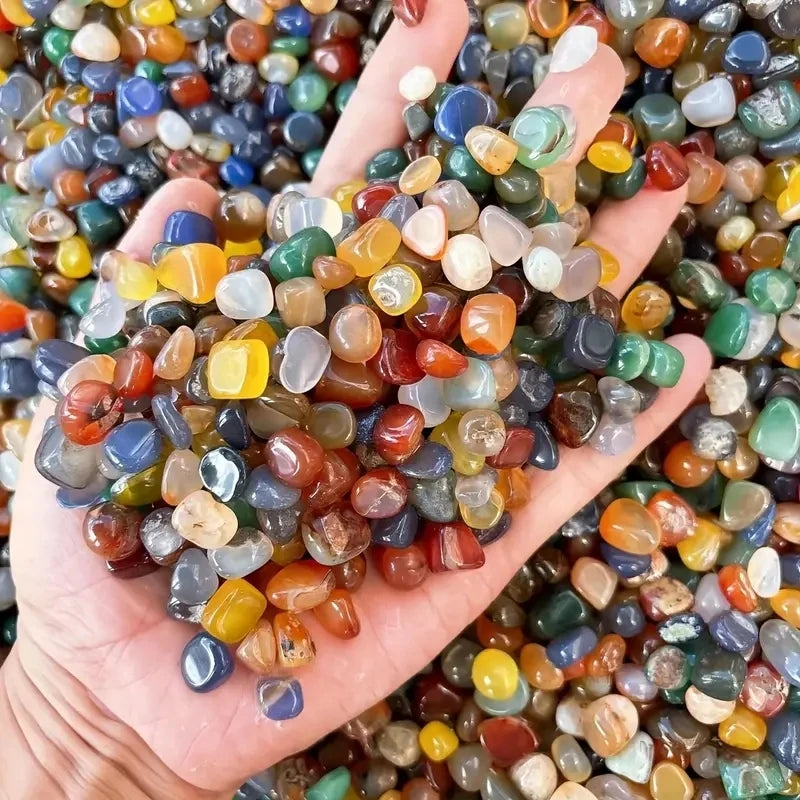 Natural Agate Crystal Pebbles | 100g Decorative Stones for Aquariums & Home Décor