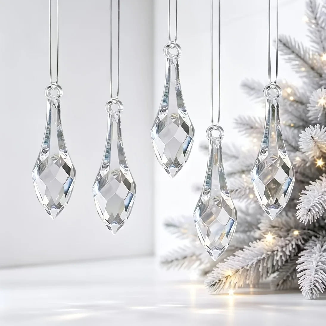 Clear Acrylic Icicle Drop Ornaments | Christmas & DIY Decor