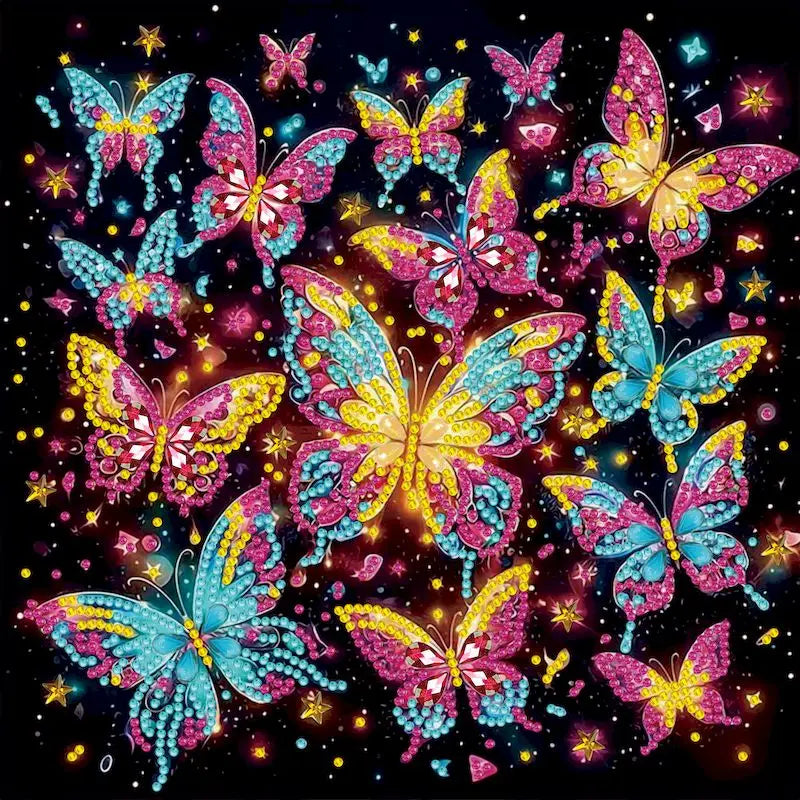 Butterfly Diamond Painting Kit – Special Shape 5D Diamond Art for Adults & Beginners | 30x30cm