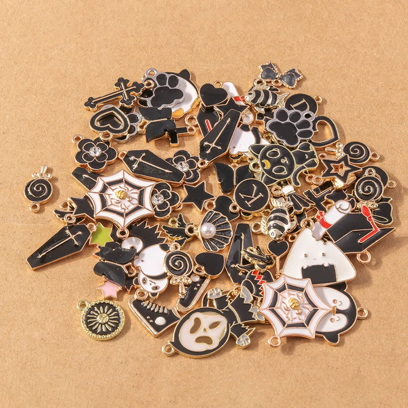 Enamel Charm Set for Jewelry Making | Bows, Bags & More (10 pcs)