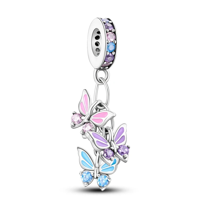 925 Sterling Silver Charm Pendant | Hearts, Bows, Butterflies & More