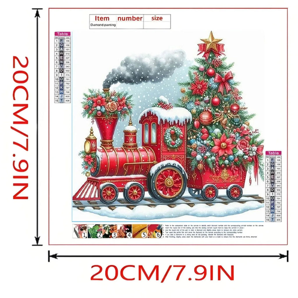 Christmas Train Diamond Painting Kit | Full Round Drill