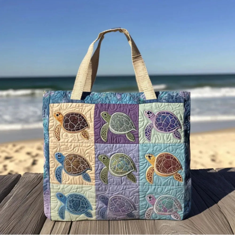 Vintage Quilted Canvas Tote Bag | 3D Art Prints for Nature & Animal Lovers