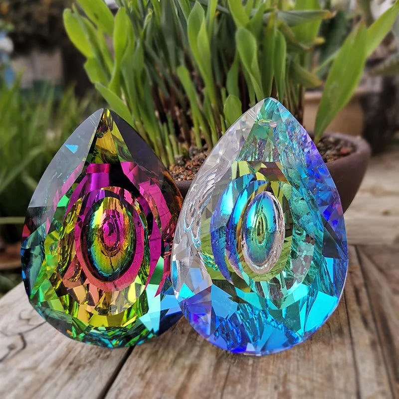 Crystal Prism Suncatcher — 76mm AB Rainbow