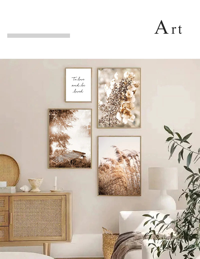 Botanical Landscape Canvas Print | Modern Wall Art for Living Room & Home Décor
