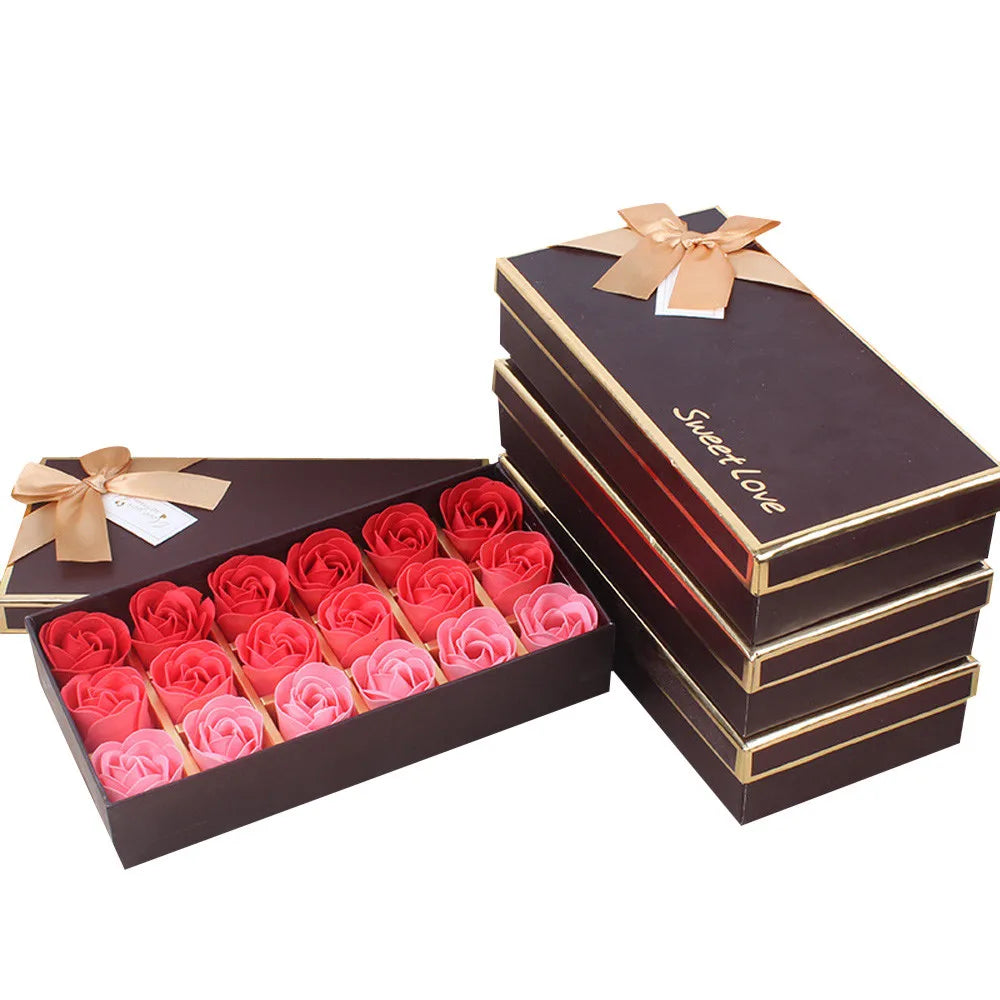 Rose Petal Soap Gift Box — 18 Scented Soaps