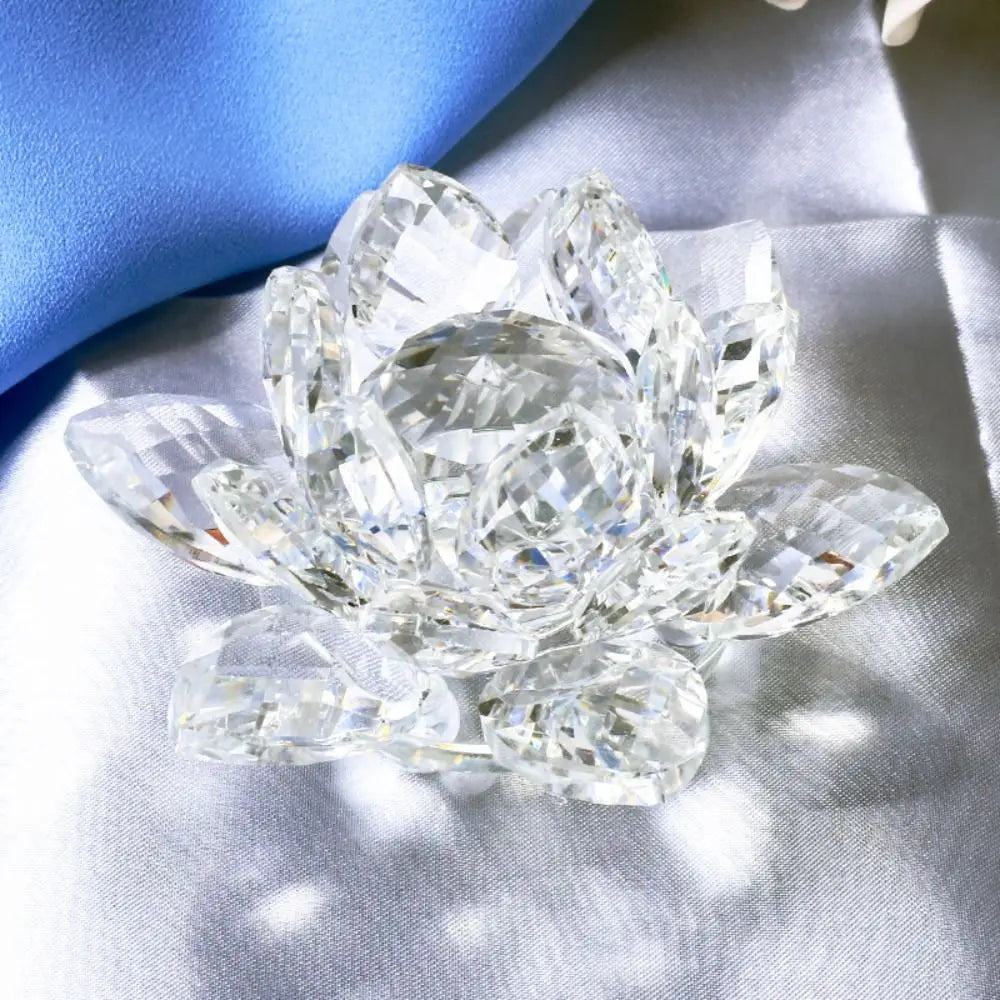 Crystal Lotus Flower Figurine — Healing Energy Home Decor & Gift