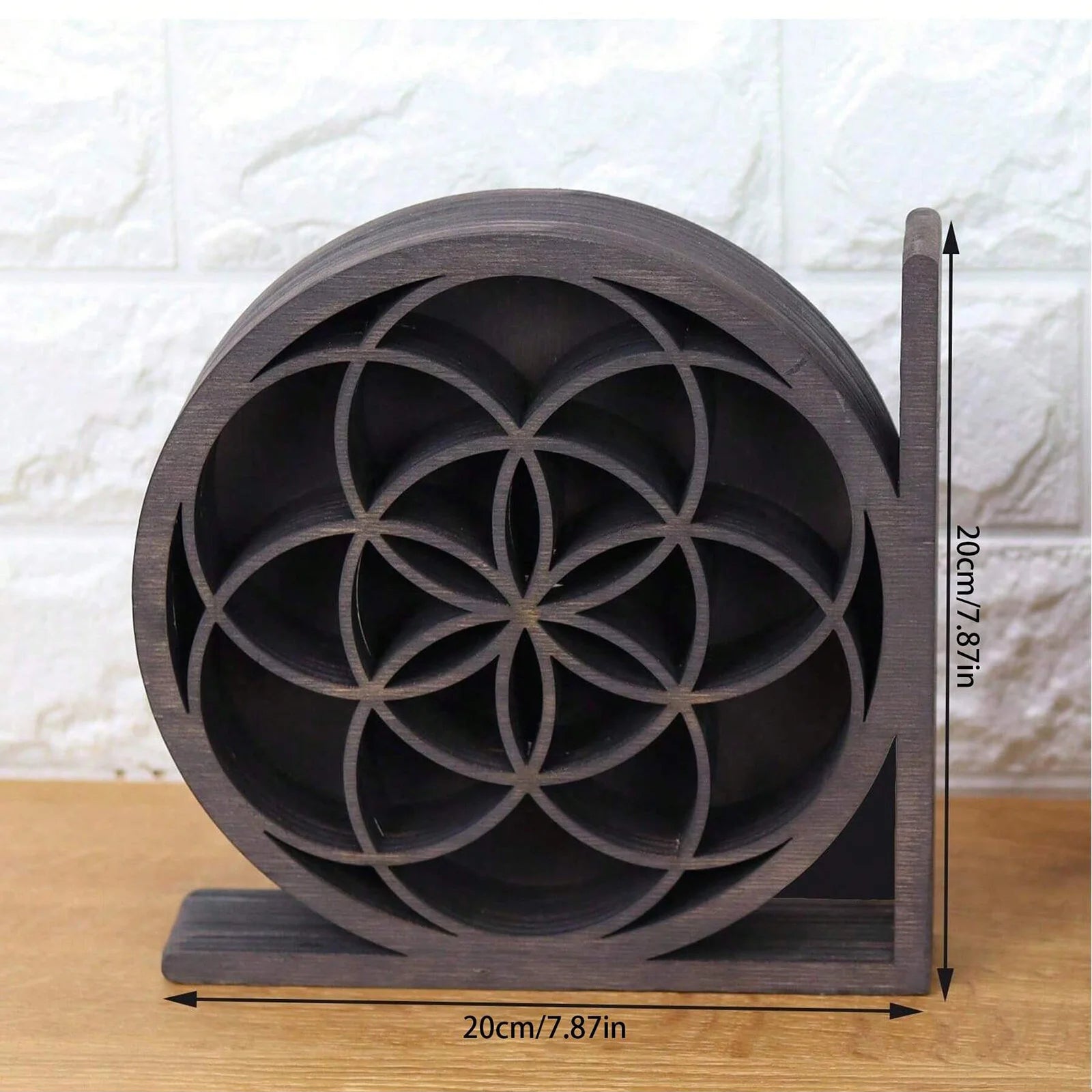 Crystal Sun & Moon Shelf Bookends — Decorative Wood & Crystal Book Holder