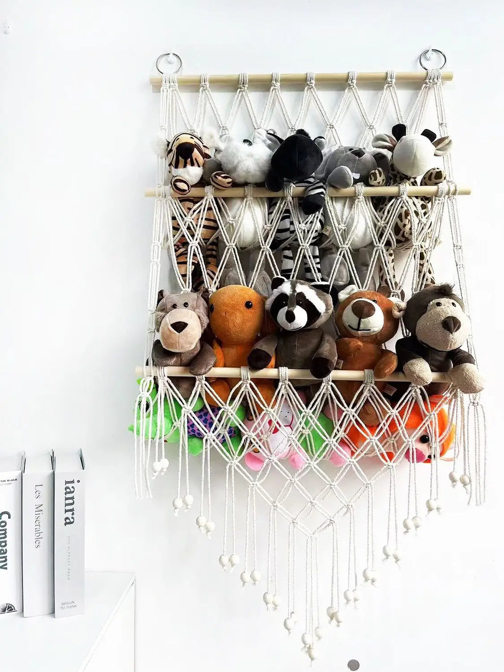 Boho Handwoven Storage Hammock | Wall-Mounted Stuffed Animal & Toy Organizer