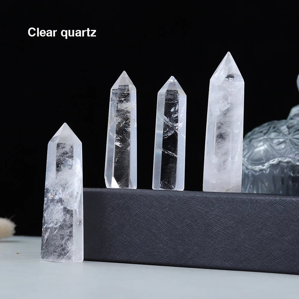 Natural Crystal Tower Wand — Choose Your Stone | Reiki Healing Point for Home Decor & Meditation