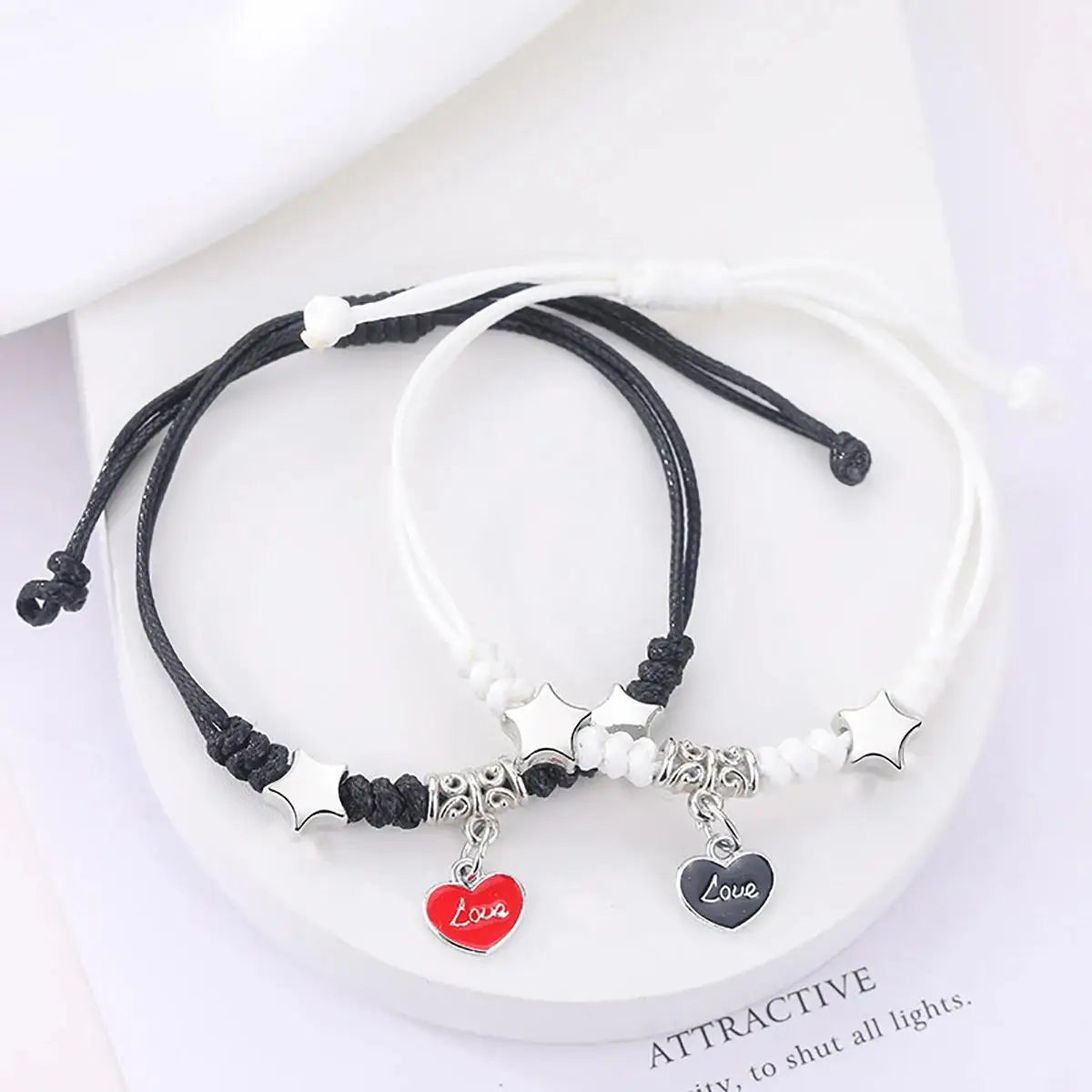 Luminous Bead Matching Bracelet Set | Friendship & Couple Charm Bracelets