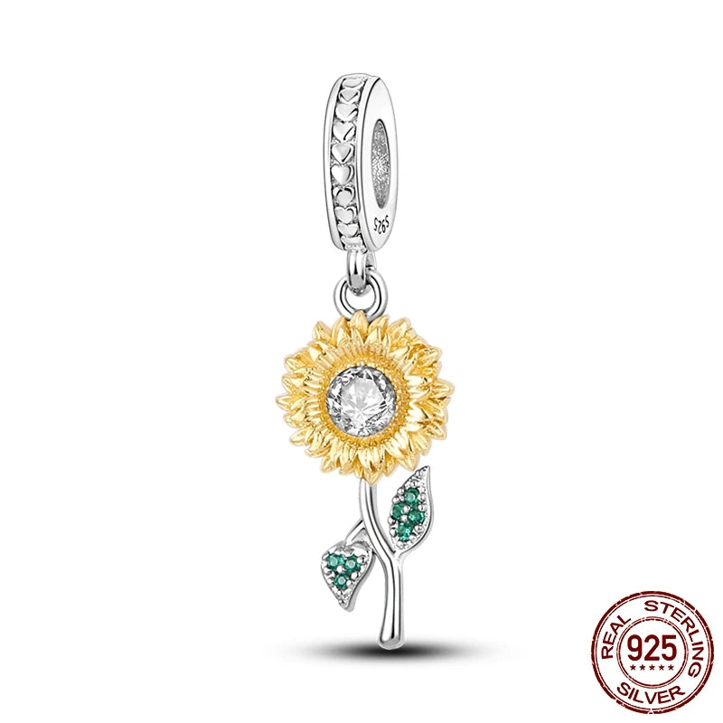 925 Sterling Silver Charm Holder Set – Bag Charm & Key Ring for DIY Jewelry