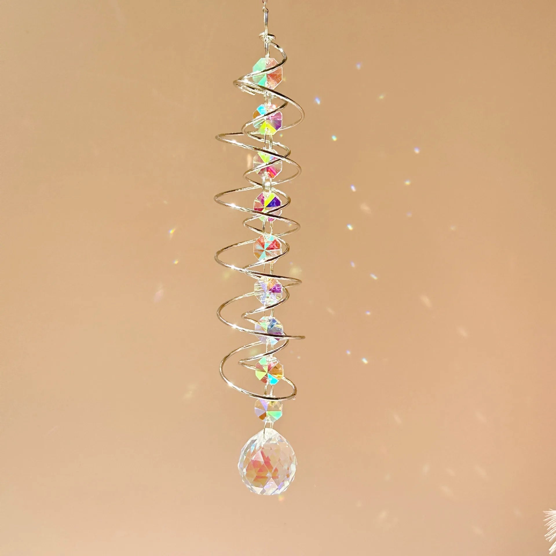 Spiral Tail Gazing Ball Crystal Suncatcher
