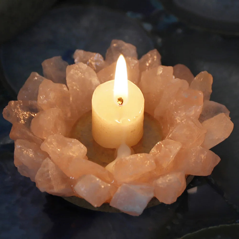Handmade Crystal Candle Holder for Reiki Healing