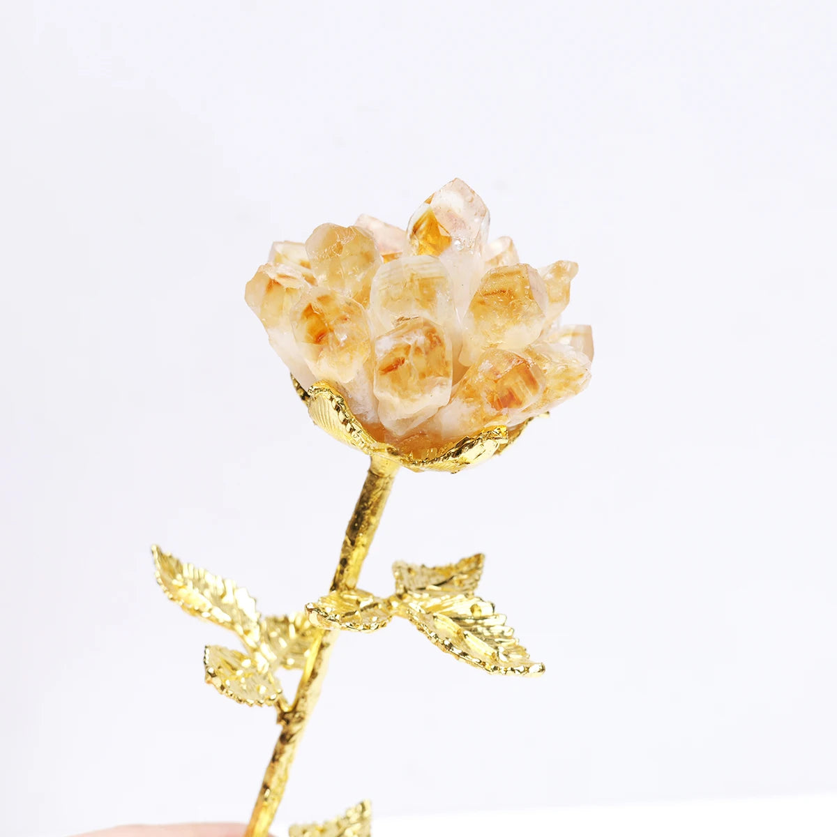 Natural Crystal Rose Cluster Flower Tree — Home Décor Gift Ornament