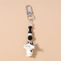 Handmade Cat Charm Keychain – Cute Animal Bead Keyring & Bag Pendant