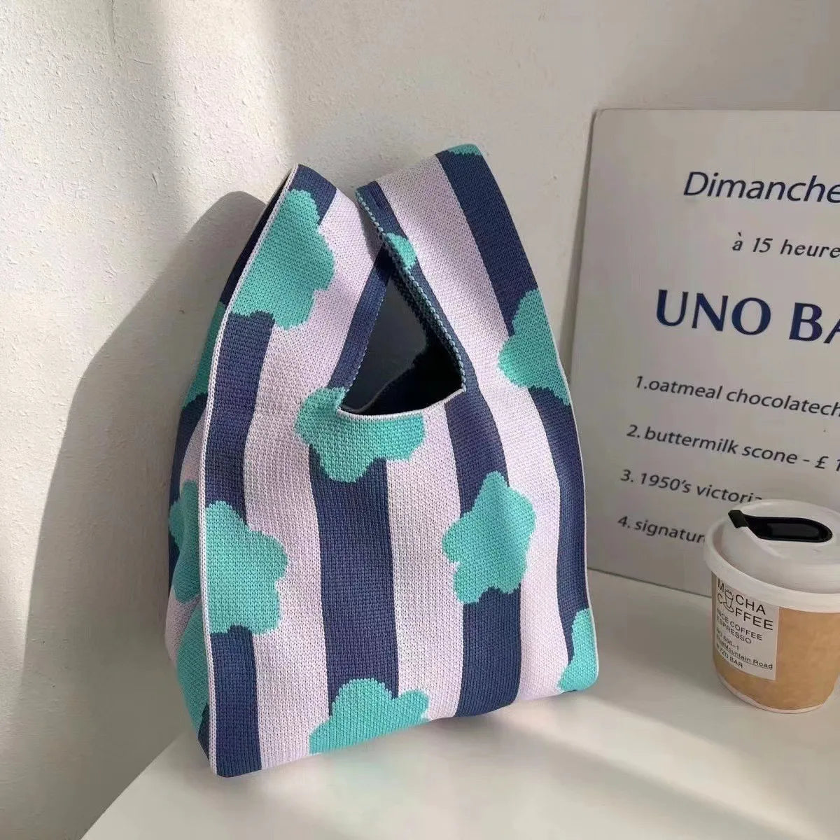 Knitted Foldover Wristlet Bag | Soft Casual Tote