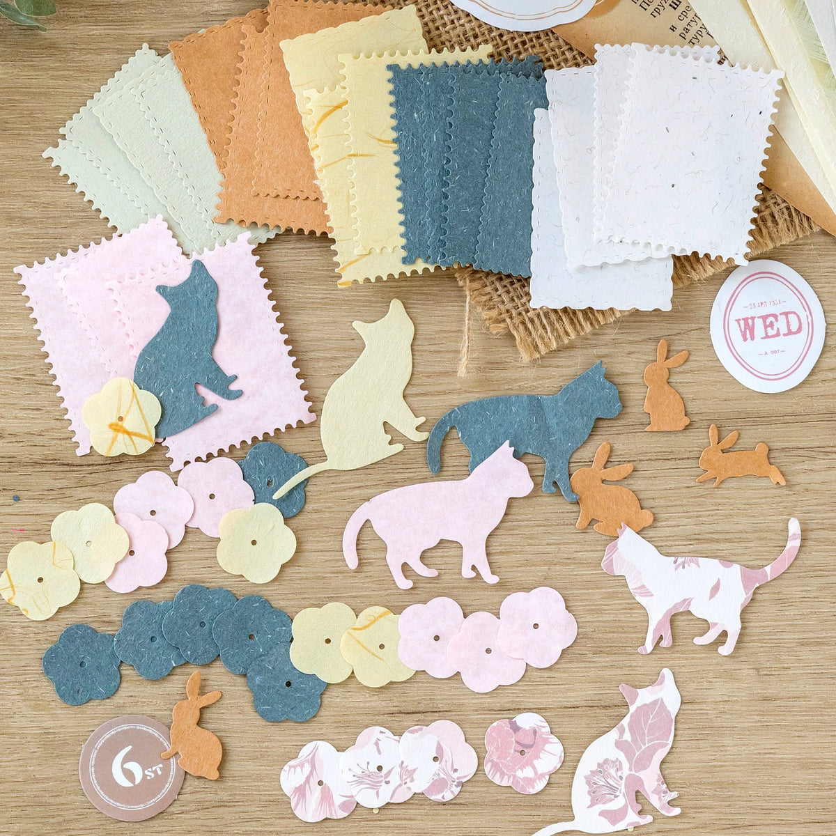 40 Pcs Floral Handmade Junk Journal Paper Mix | Vintage Scrapbooking Background Paper