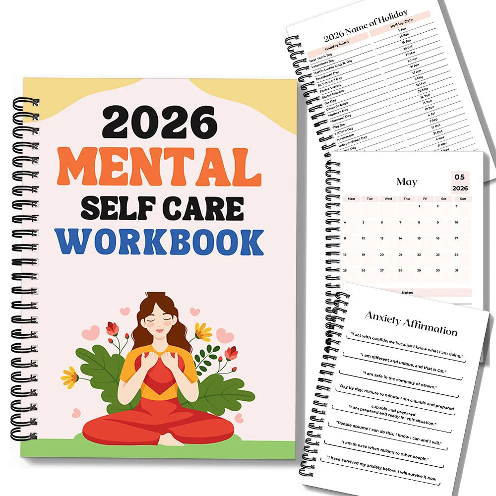 Mental Health Self-Care Workbook | Daily Wellness Planner with Mood Tracker & ADHD Support