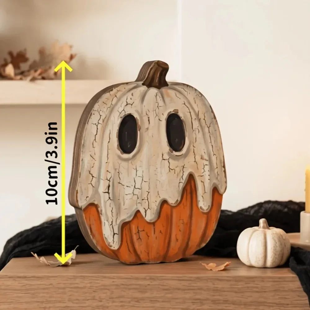 Halloween Retro Wooden Block Decor | Ghost, Black Cat, Pumpkin & Witch Figures