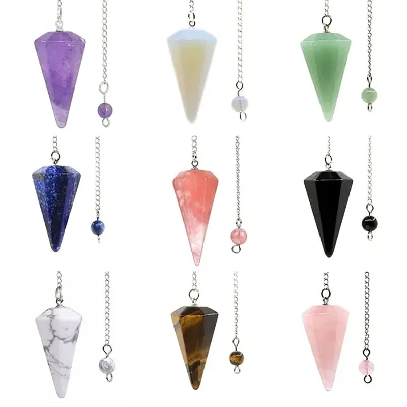 Natural Stone Crystal Pendulum Pendant