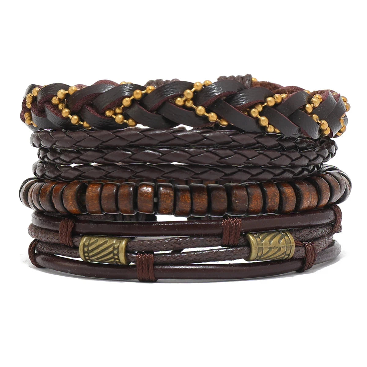 Vintage Multi-Layer Wooden Bead Bracelet | Boho Stacking Bracelet