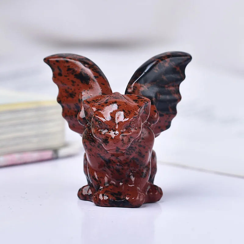 Natural Stone Crystal Gargoyle Figurine