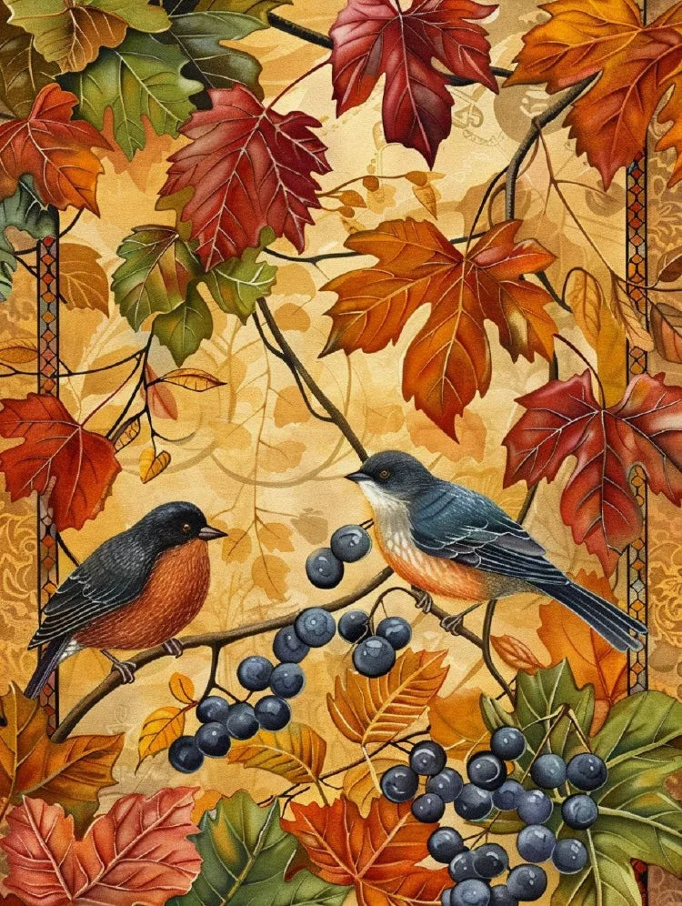 Halloween Pumpkin & Autumn Scenery 5D Diamond Painting Kit — Full Round Drill DIY Craft