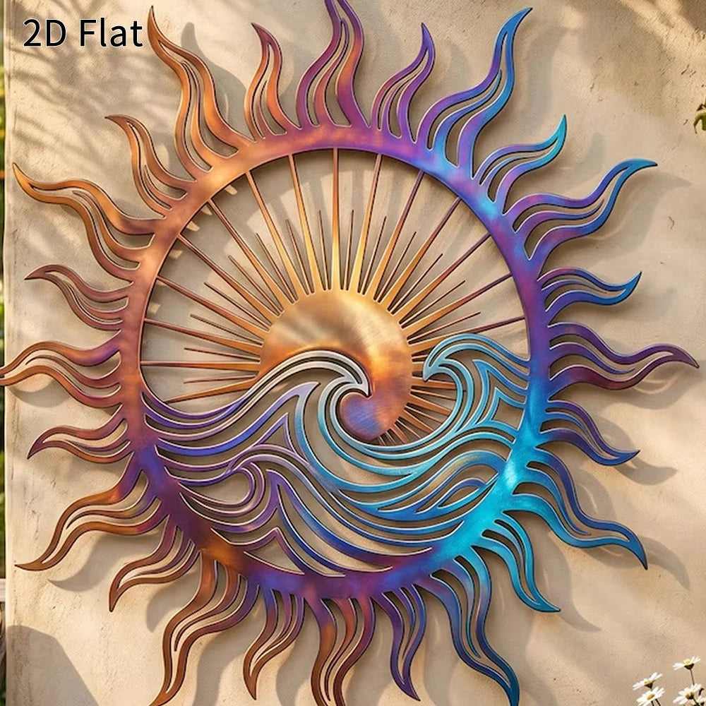 Sun & Ocean Waves Metal Wall Art