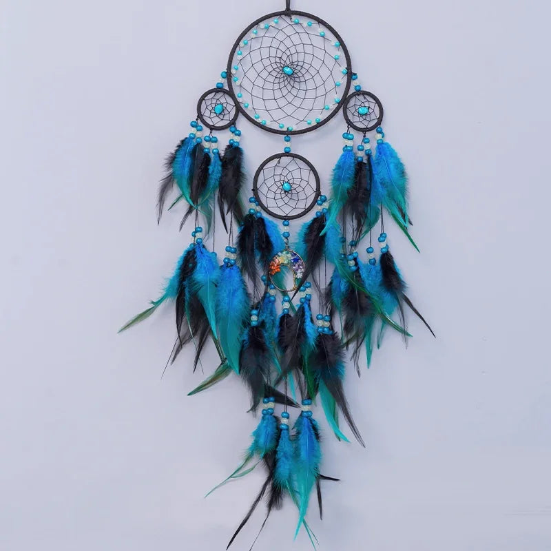 Five Ring Boho Dreamcatcher Wall Hanging