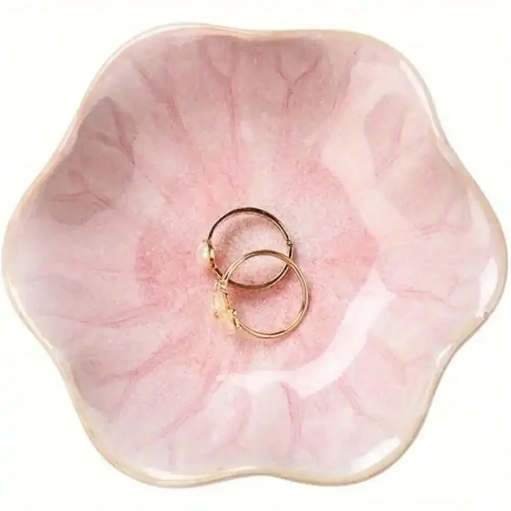 Lotus Leaf Ceramic Jewelry Bowl | Boho Organizer
