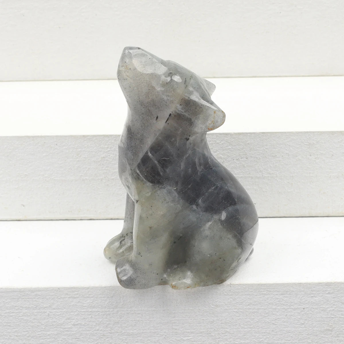 Carved Wolf Crystal Energy Stones