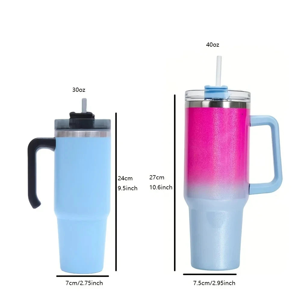 Iridescent Shimmer Tumbler with Handle & Straw | 40 oz