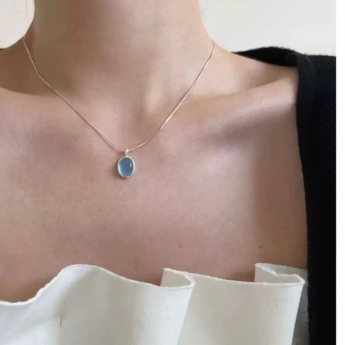 925 Sterling Silver Water Drop Necklace