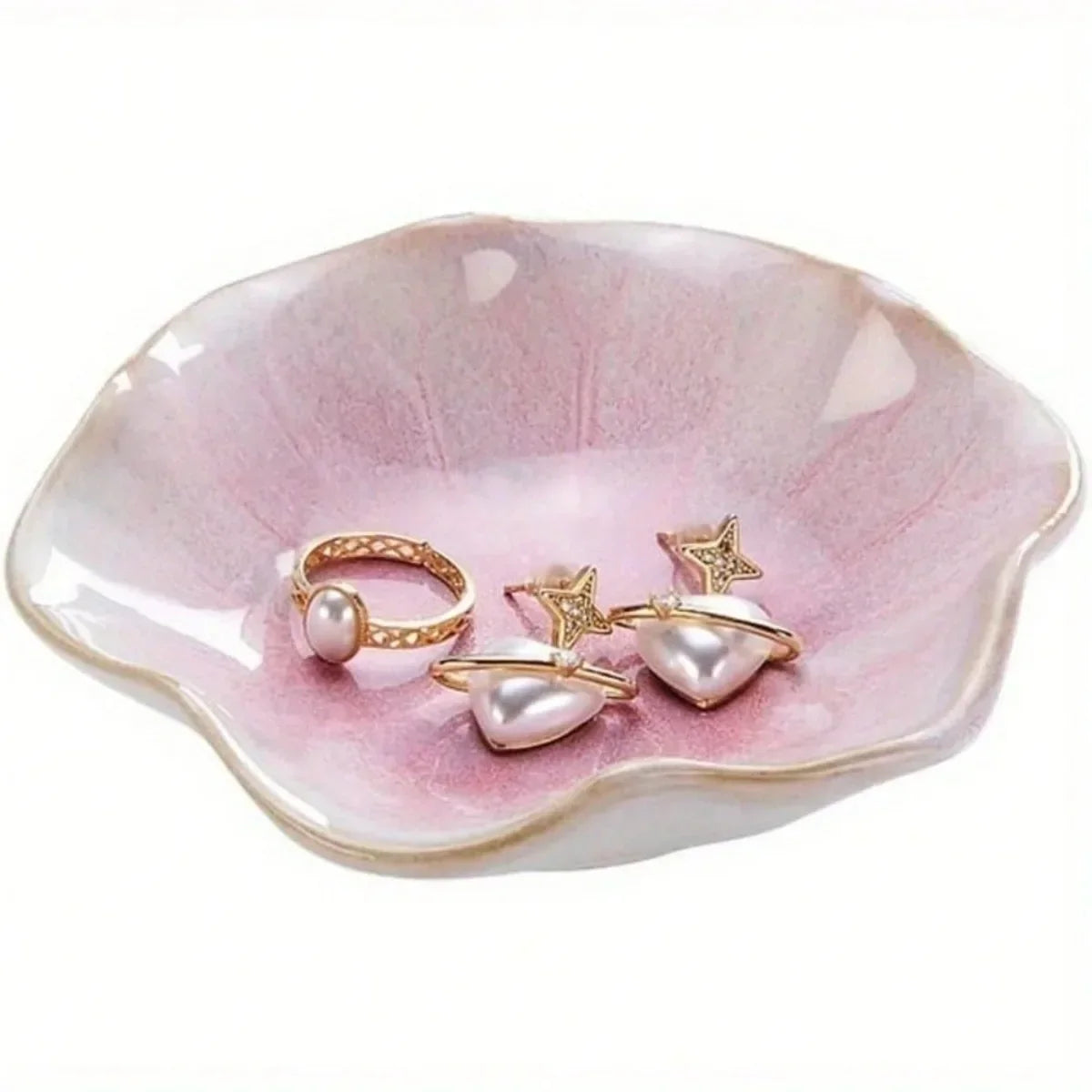 Lotus Leaf Ceramic Jewelry Bowl | Boho Organizer