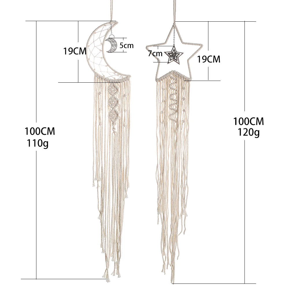 Boho Macrame Moon Dreamcatcher